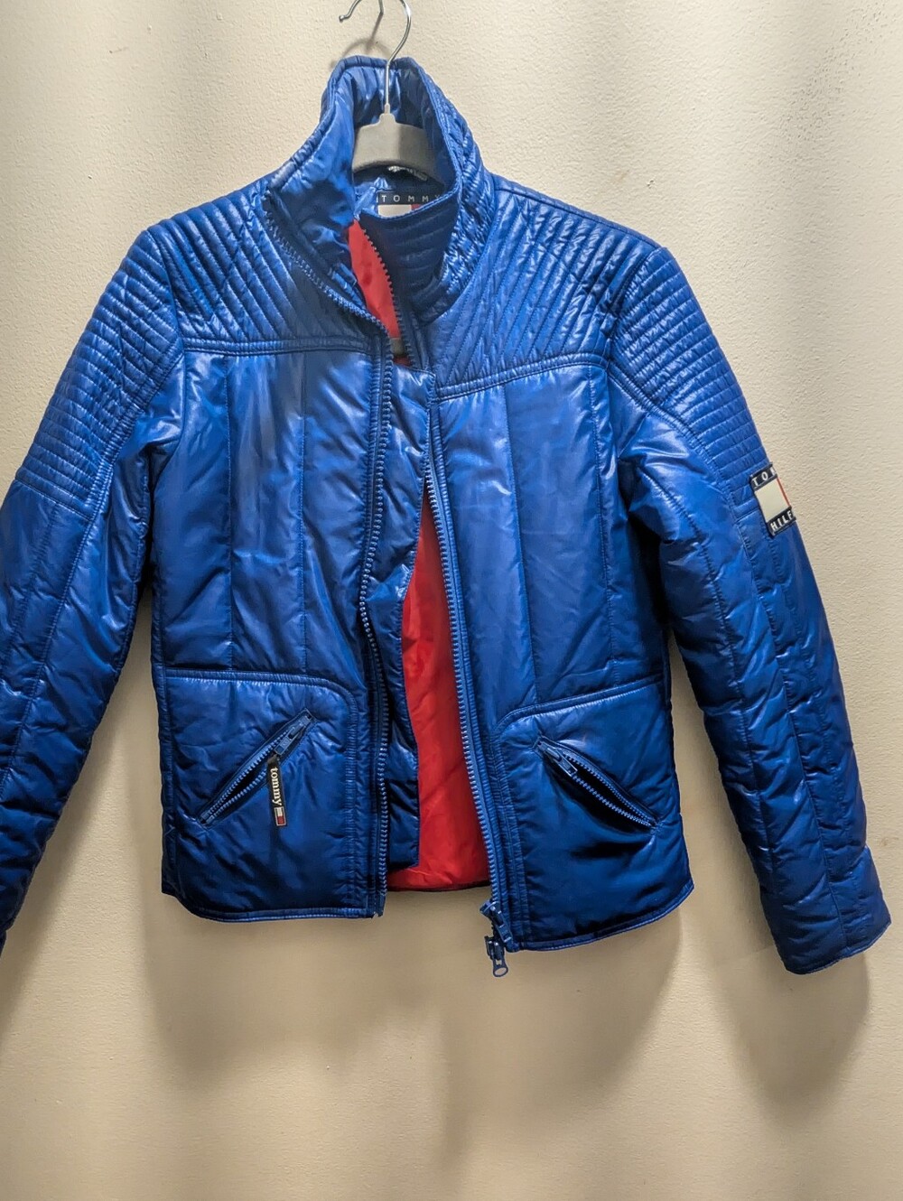 Tommy Hilfiger Women’s Quilted Blue Puffer Jacket Vintage Tommy Jeans Puffer Jac